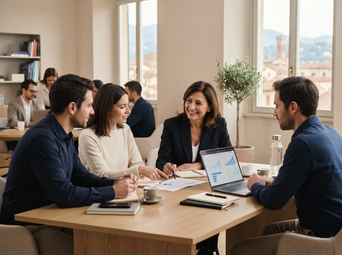 Valorserena - analista che osserva un flusso di dati su schermo in un ambiente di lavoro ordinato